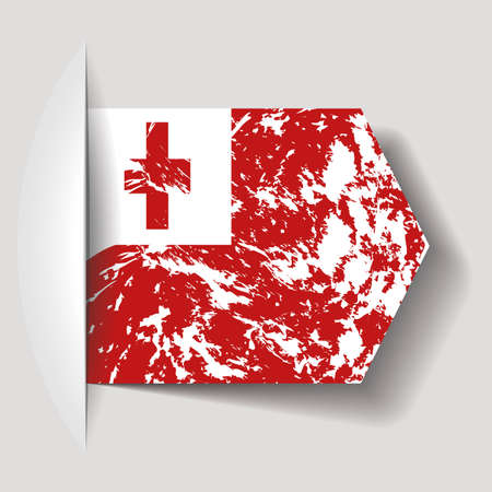abstract Tonga flag on a white backgroundのイラスト素材