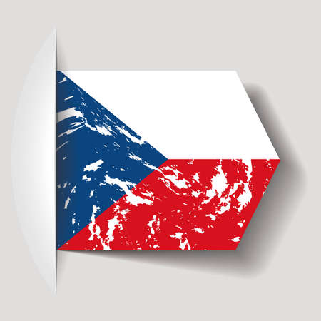abstract Czech Republic flag on a white backgroundのイラスト素材