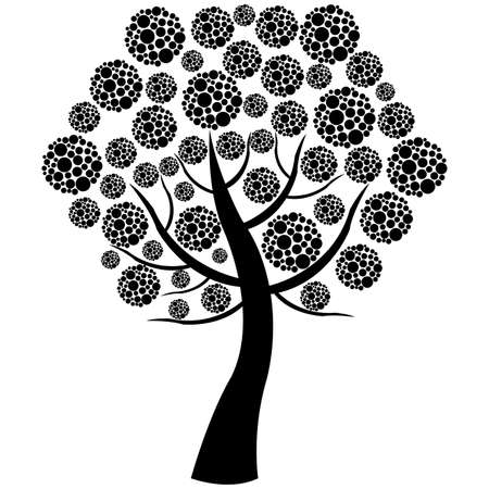 abstract cute tree on a white backgroundのイラスト素材