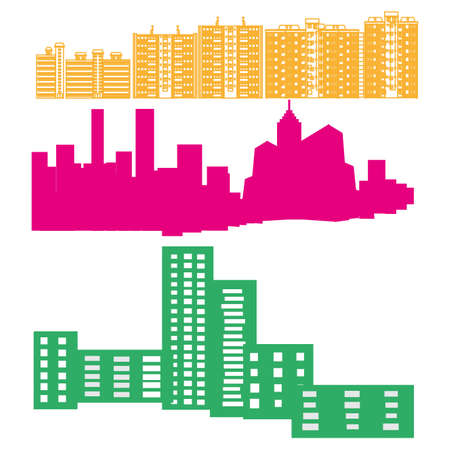 abstract buildings silhouettes on a white backgroundのイラスト素材