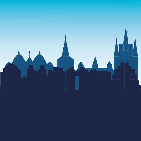 abstract buildings silhouettes on a white backgroundのイラスト素材