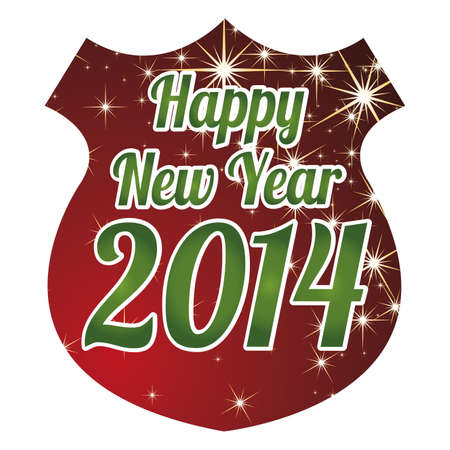 abstract happy new year label on a white backgroundのイラスト素材