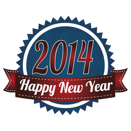 abstract happy new year label on a white backgroundのイラスト素材