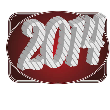 abstract happy new year label on a white backgroundのイラスト素材