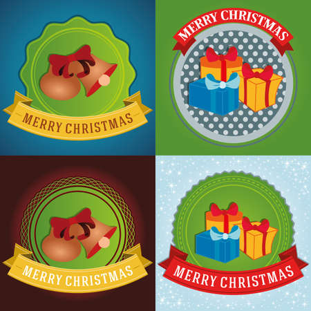 abstract christmas labels on a special backgroundのイラスト素材