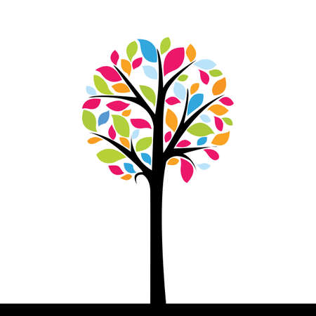 abstract cute tree on a white backgroundのイラスト素材