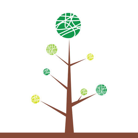 abstract cute tree on a white backgroundのイラスト素材