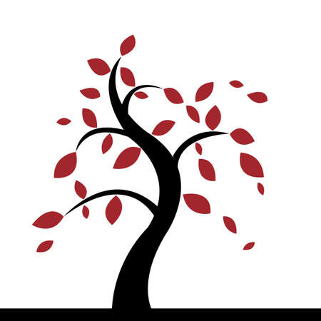 abstract cute tree on a white backgroundのイラスト素材