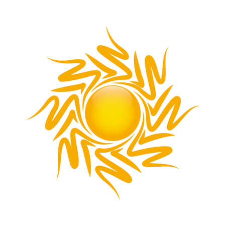 abstract cute sun on a white backgroundのイラスト素材