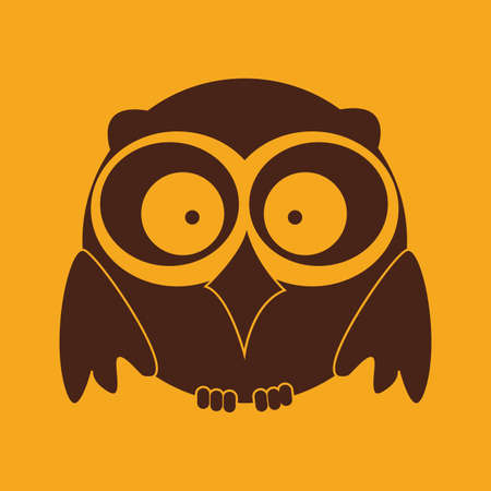 abstract cute owl on a white backgroundのイラスト素材