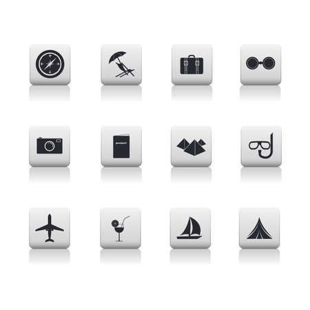 abstract travel icons on a white backgroundのイラスト素材