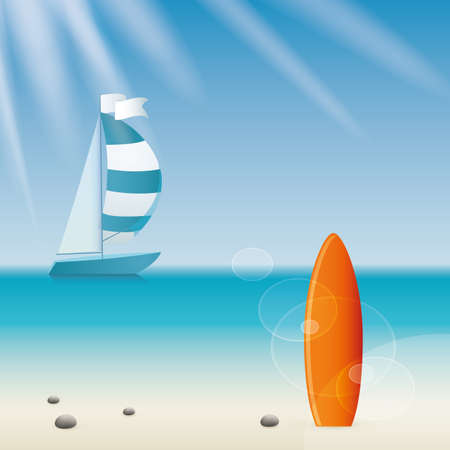 abstract summer holiday vacations background with special objectsのイラスト素材