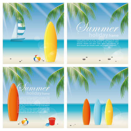 different abstract summer holiday vacations background with special objectsのイラスト素材