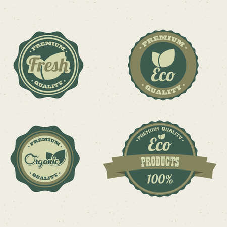 abstract eco planet labels on a white backgroundのイラスト素材