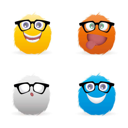 abstract expression faces on a white backgroundのイラスト素材
