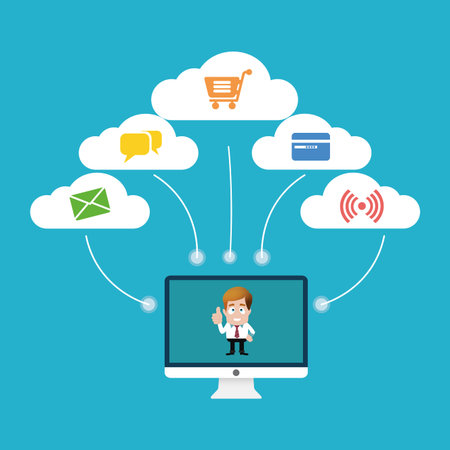 abstract social media background with some special objectsのイラスト素材