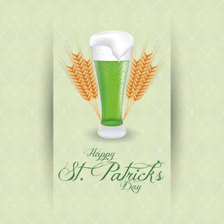 abstract St. Patrick's day background with beerのイラスト素材