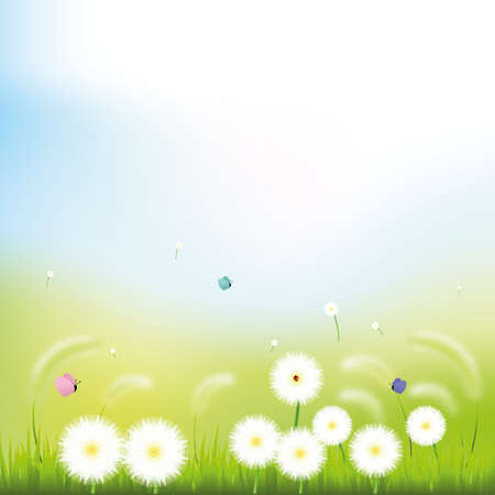 abstract spring background with some special objectsのイラスト素材