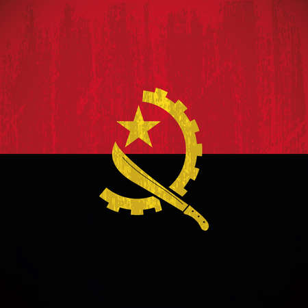 abstract Angola flag with special dirty effectのイラスト素材