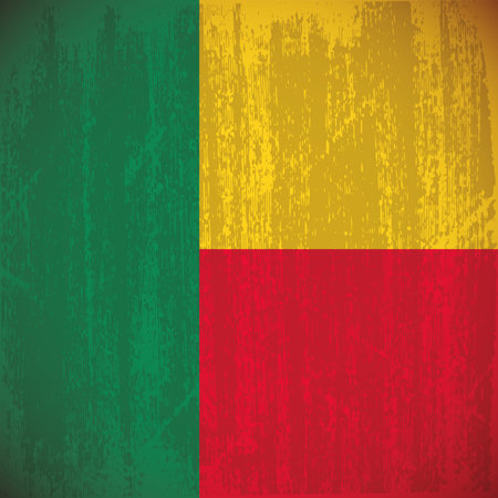 Abstract Benin flag with special dirty effectのイラスト素材