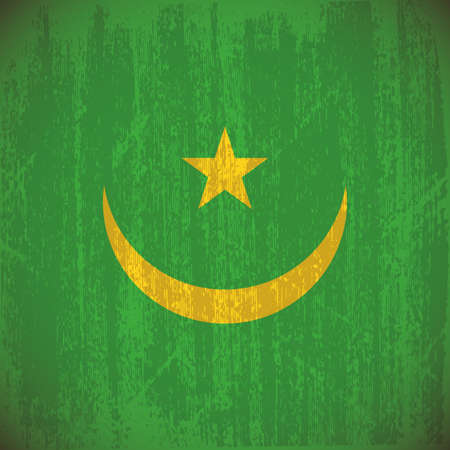 Abstract mauritania flag with special dirty effectのイラスト素材