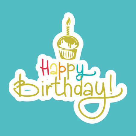 Abstract happy birthday background with special objectsのイラスト素材