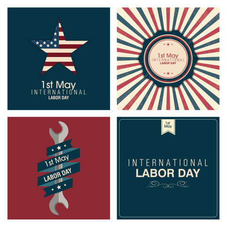 abstract Labor day background with special objectsのイラスト素材
