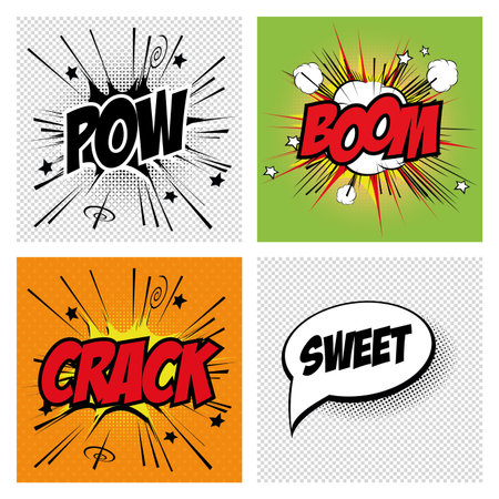 different pop art objects on a special background