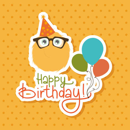 abstract happy birthday background with special objectsのイラスト素材