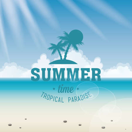 Abstract summer vacation background with special objectsのイラスト素材