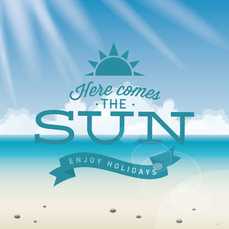 Abstract summer vacation background with special objectsのイラスト素材