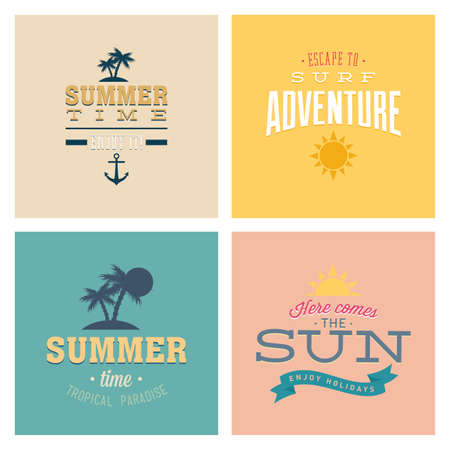 Abstract summer vacation background with special objectsのイラスト素材