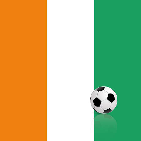 Abstract Ivory coast flag with a soccer ballのイラスト素材
