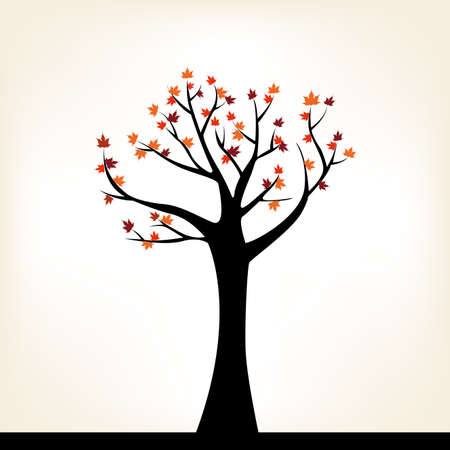 abstract autumn tree on a white backgroundのイラスト素材