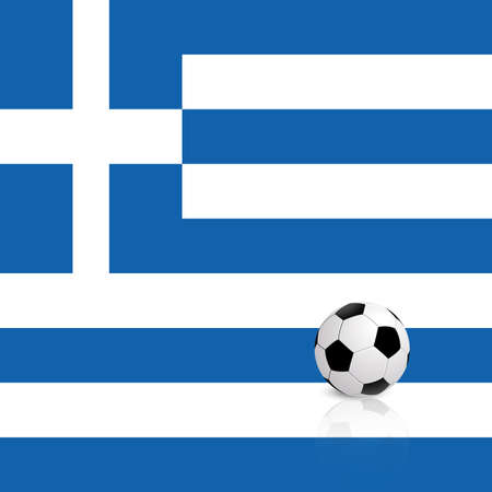 Abstract Greece flag with a soccer ballのイラスト素材