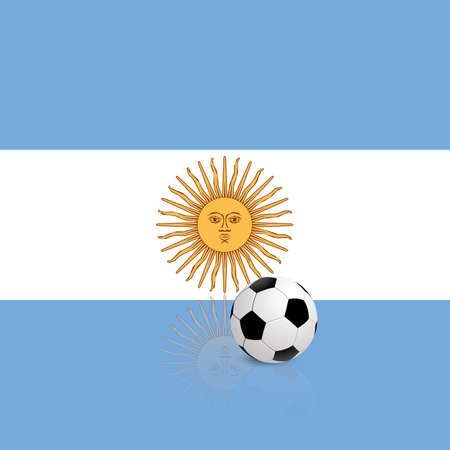 Abstract Argentina flag with a soccer ballのイラスト素材
