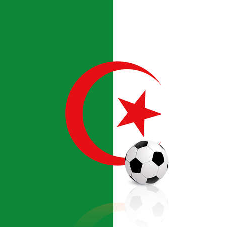 Abstract Algeria flag with a soccer ballのイラスト素材