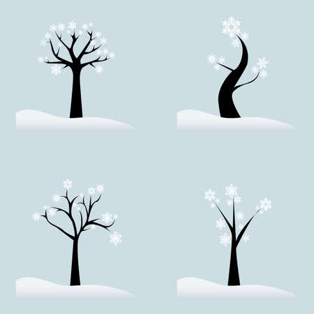 abstract winter trees on a special backgroundのイラスト素材