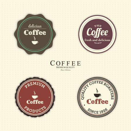 abstract coffee labels on a special backgroundのイラスト素材