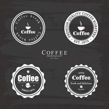 abstract coffee labels on a special backgroundのイラスト素材