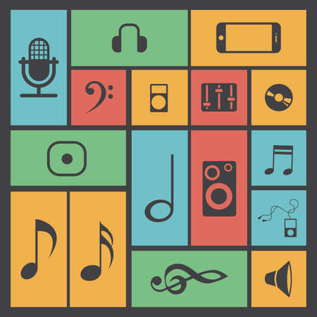 abstract music objects on a special backgroundのイラスト素材