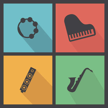 abstract music objects on a special backgroundのイラスト素材