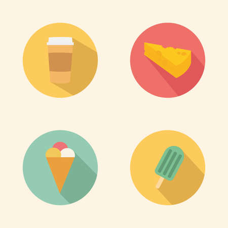abstract food icons on a white backgroundのイラスト素材