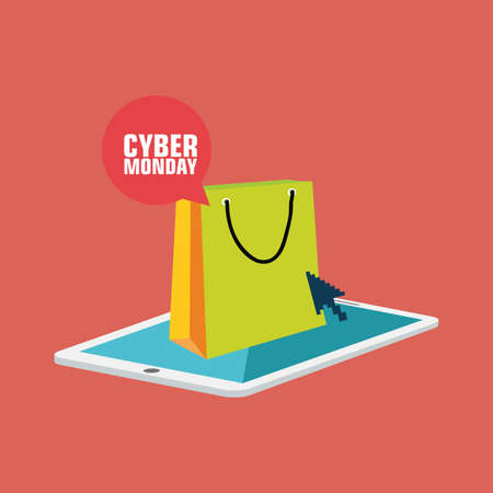 abstract Cyber Monday background with special objectsのイラスト素材