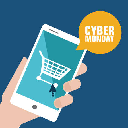 abstract Cyber Monday background with special objectsのイラスト素材