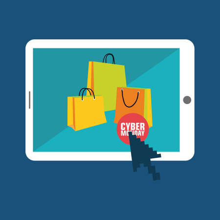 abstract Cyber Monday background with special objectsのイラスト素材