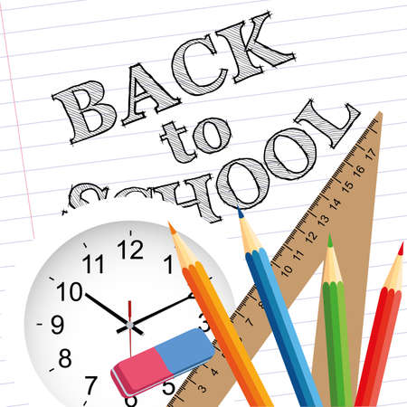 abstract back to school background with special objectsのイラスト素材