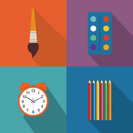 abstract school objects on a special backgroundのイラスト素材