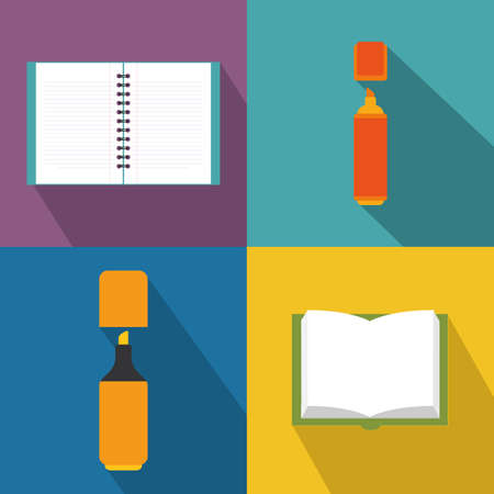 abstract school objects on a special backgroundのイラスト素材