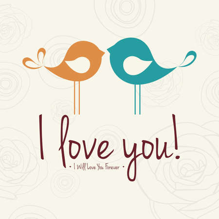 abstract birds in love on a special backgroundのイラスト素材